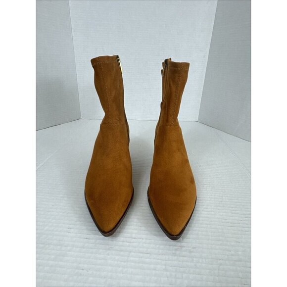 Franco Sarto NWOB Women's 7.5M Sammi Faux‎ Suede Brown Booties - Picture 9 of 13